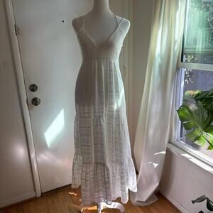 Zara white tiered maxi sundress